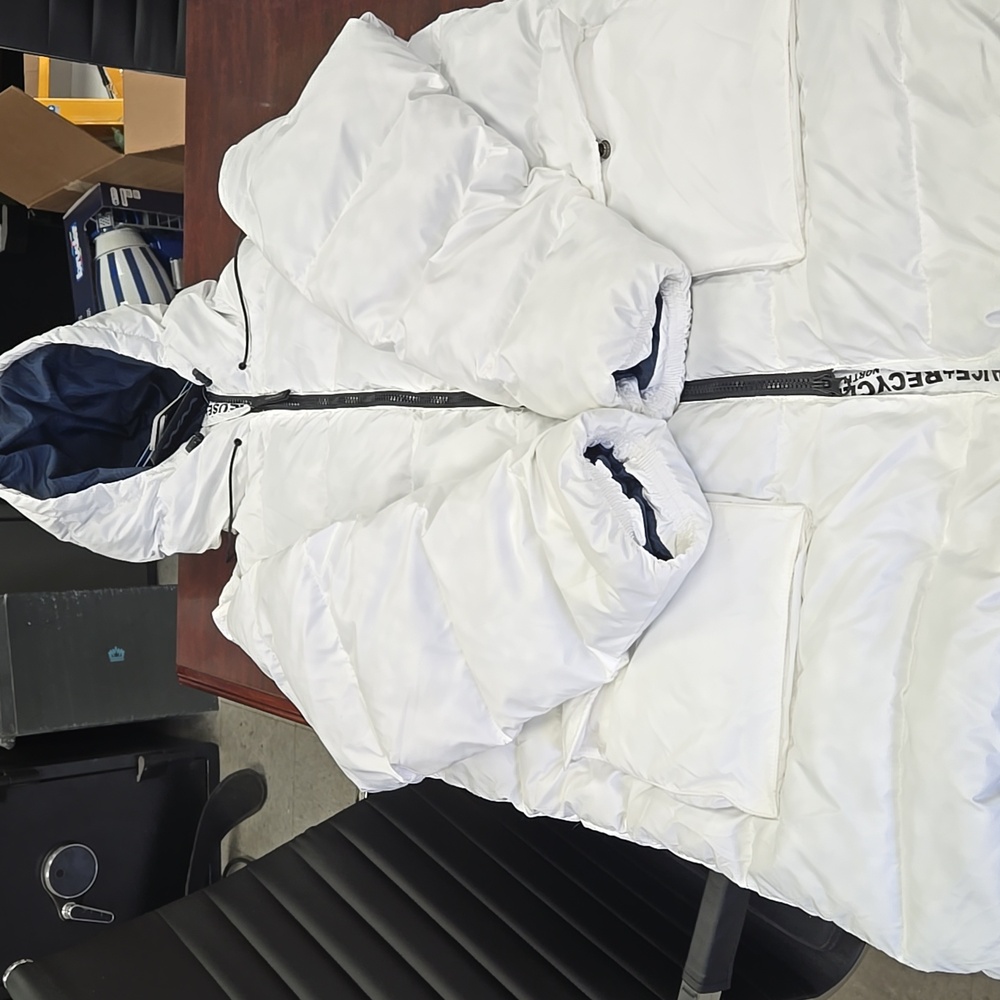 NWT North Sails White Long Puffer Jackets Coat Size L